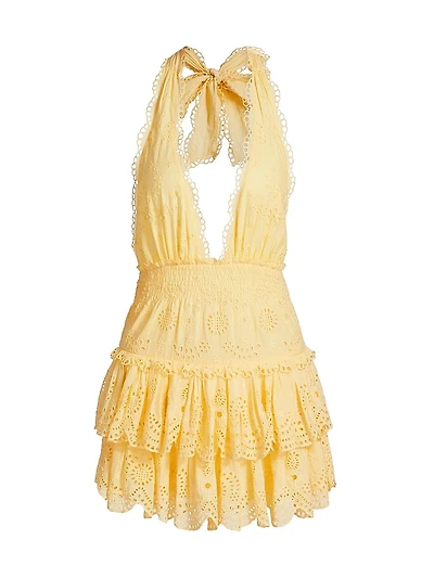 Janea Cotton Fit & Flare Tiered Minidress