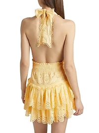 Janea Cotton Fit & Flare Tiered Minidress