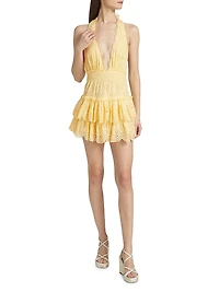 Janea Cotton Fit & Flare Tiered Minidress