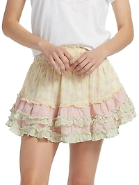 Camellia Cotton Miniskirt