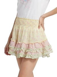 Camellia Cotton Miniskirt