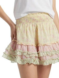 Camellia Cotton Miniskirt