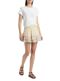 Camellia Cotton Miniskirt
