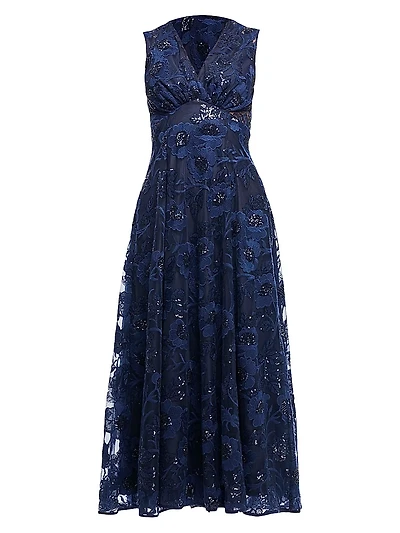 Elliott Embroidered Lace Maxi Dress