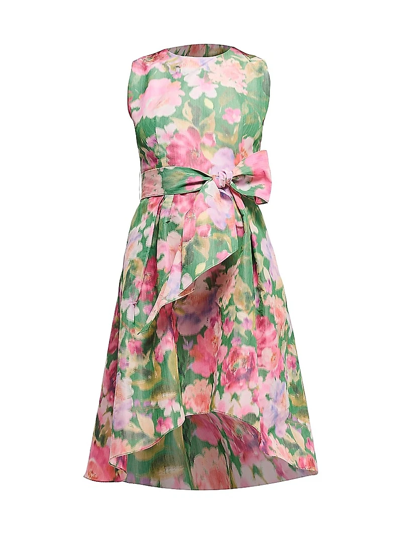 Keegan Floral Taffeta Fit & Flare Dress