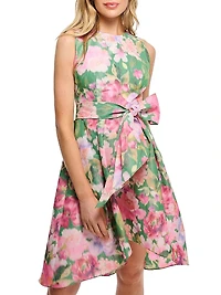 Keegan Floral Taffeta Fit & Flare Dress
