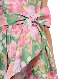 Keegan Floral Taffeta Fit & Flare Dress