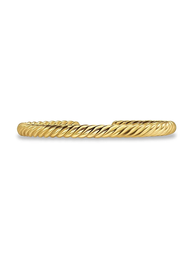 Cable Cuff Bracelet 18K Yellow Gold, 6MM
