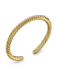 Cable Cuff Bracelet 18K Yellow Gold, 6MM