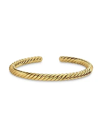 Cable Cuff Bracelet 18K Yellow Gold, 6MM