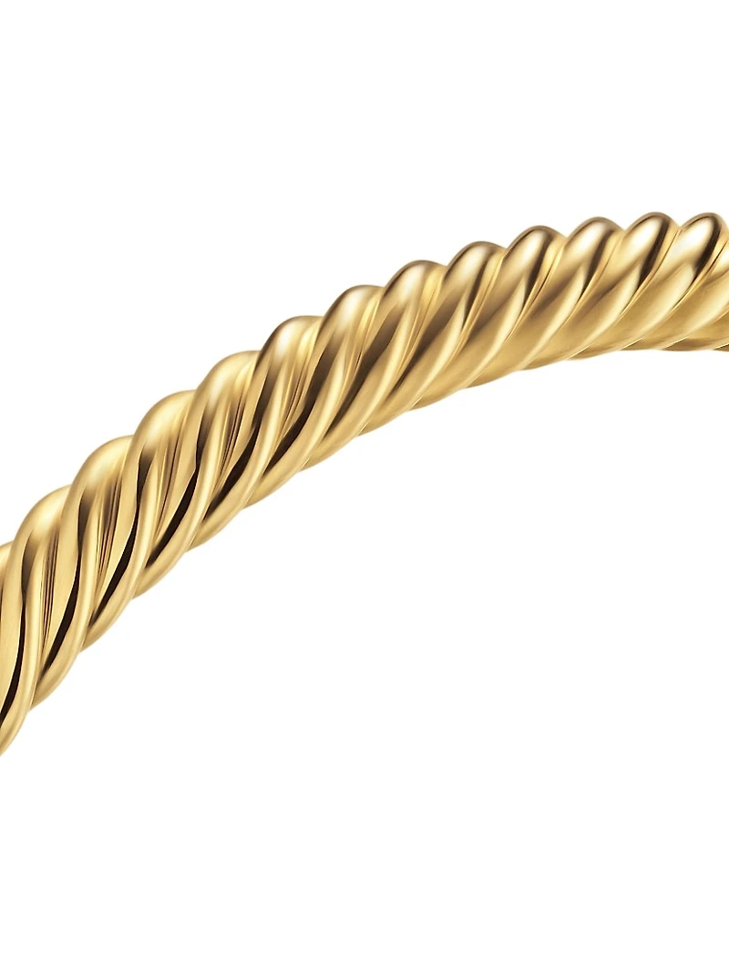 Cable Cuff Bracelet 18K Yellow Gold, 6MM