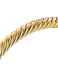 Cable Cuff Bracelet 18K Yellow Gold, 6MM