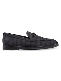 Nubuck Crocodile Leather Loafers
