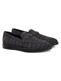 Nubuck Crocodile Leather Loafers