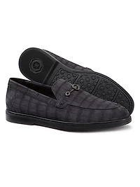 Nubuck Crocodile Leather Loafers