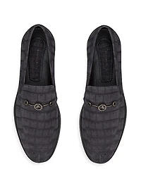 Nubuck Crocodile Leather Loafers