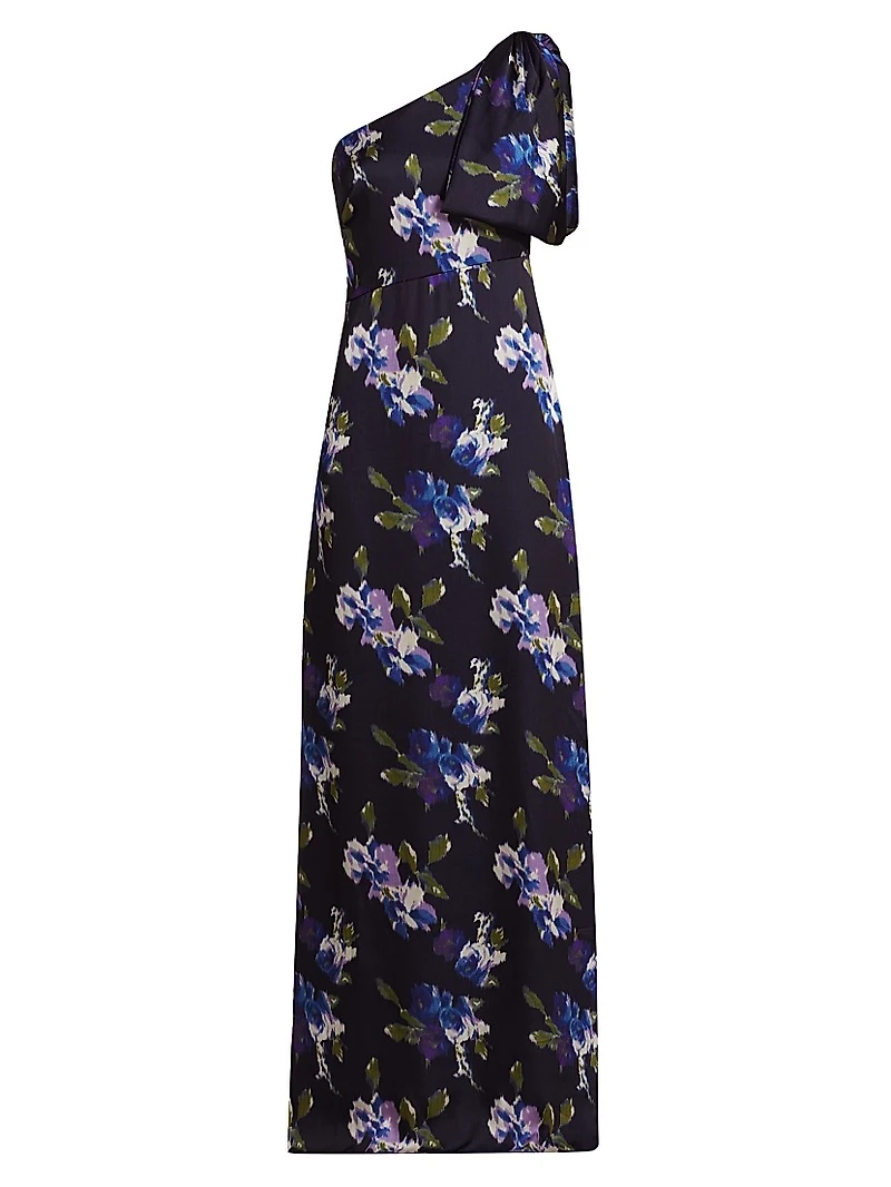 Chelsea Floral One-Shoulder A-Line Gown