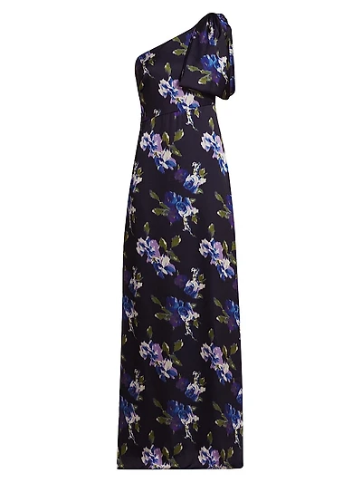 Chelsea Floral One-Shoulder A-Line Gown