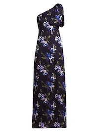 Chelsea Floral One-Shoulder A-Line Gown