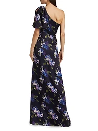 Chelsea Floral One-Shoulder A-Line Gown