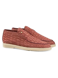 Nubuck Crocodile Leather Loafers
