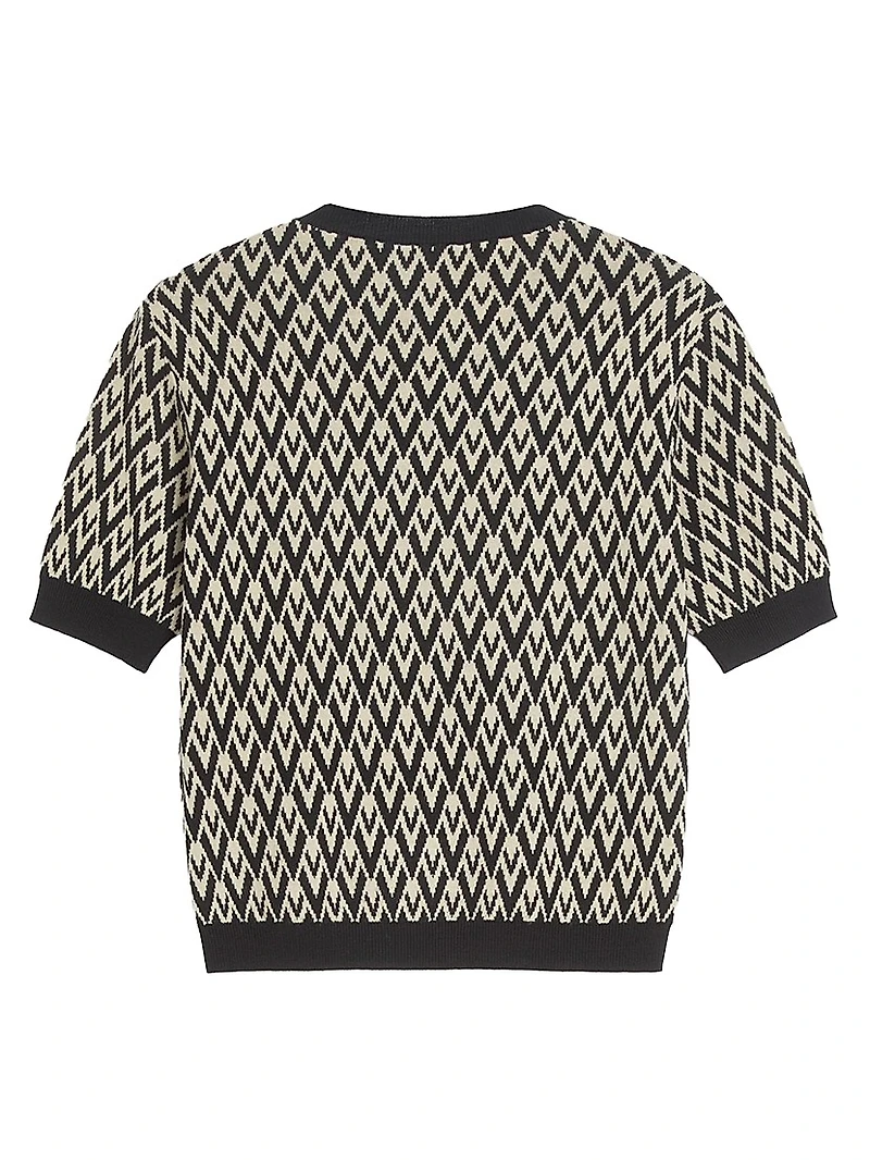 Toute La V Jacquard Wool Sweater