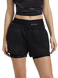 Pre-Styled Layered Bike Sweatshorts