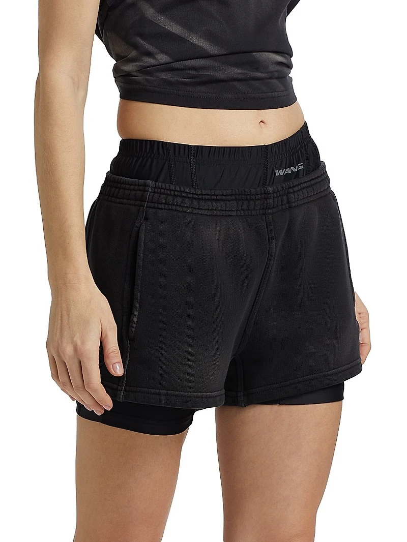 Pre-Styled Layered Bike Sweatshorts