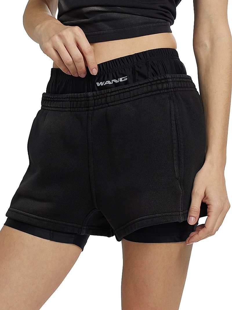 Pre-Styled Layered Bike Sweatshorts