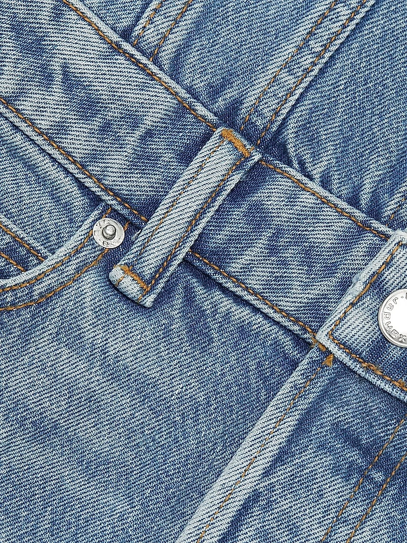 Denim Embossed Logo Minidress