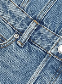 Denim Embossed Logo Minidress