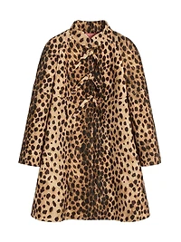 Jaguar Spots Printed Wool Cloth Coat