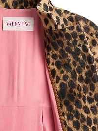Jaguar Spots Printed Wool Cloth Coat