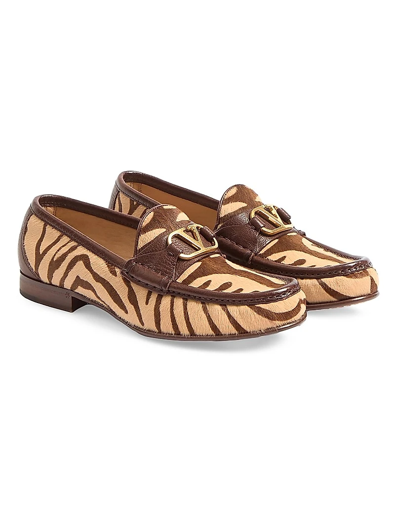 VLogo Signature Pony-Effect 20MM Calfskin Loafers
