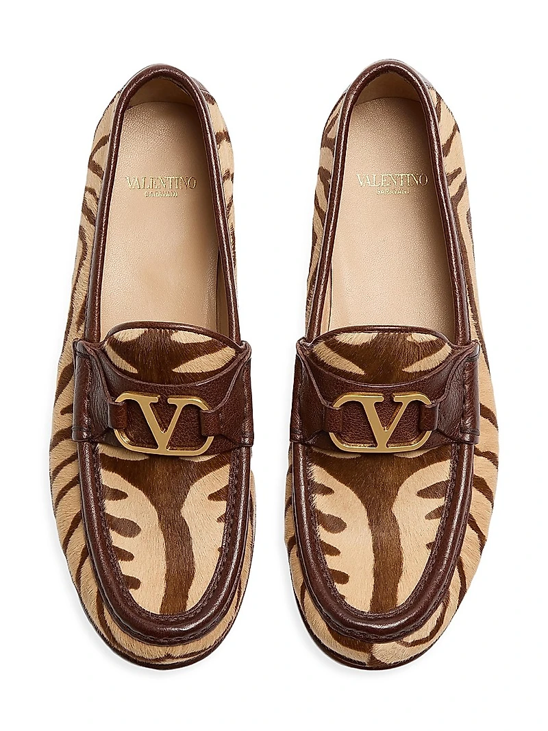 VLogo Signature Pony-Effect 20MM Calfskin Loafers