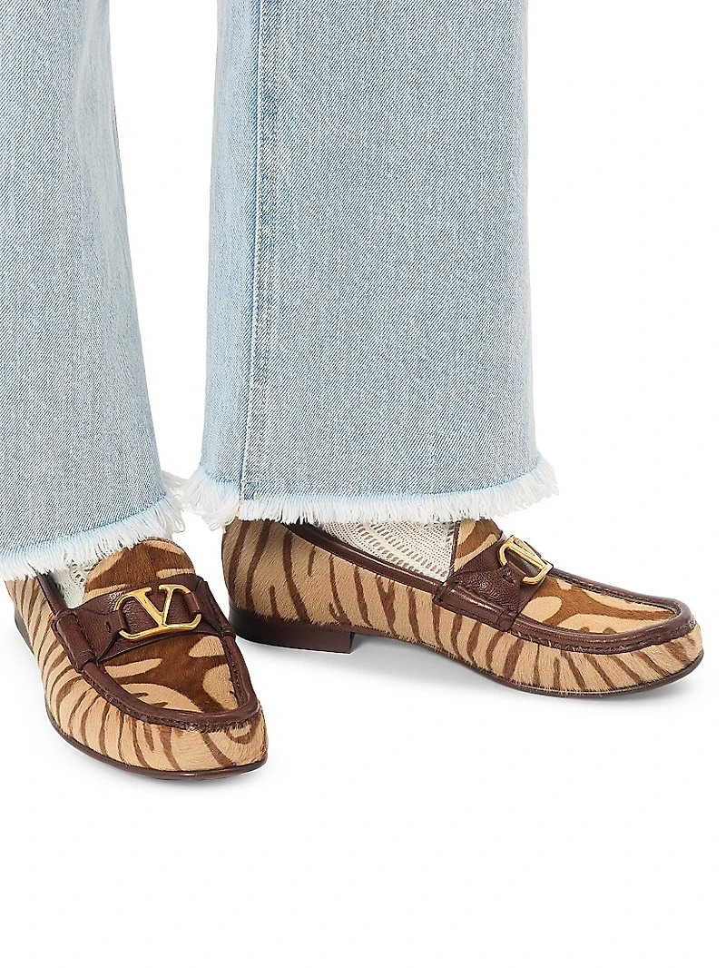 VLogo Signature Pony-Effect 20MM Calfskin Loafers