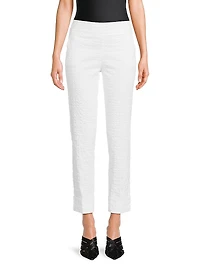 Seersucker Crop Slim Pants