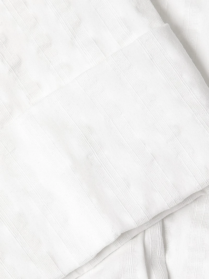 Seersucker Crop Slim Pants