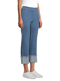 Cropped Cuffed Straight-Leg Pants