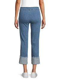 Cropped Cuffed Straight-Leg Pants