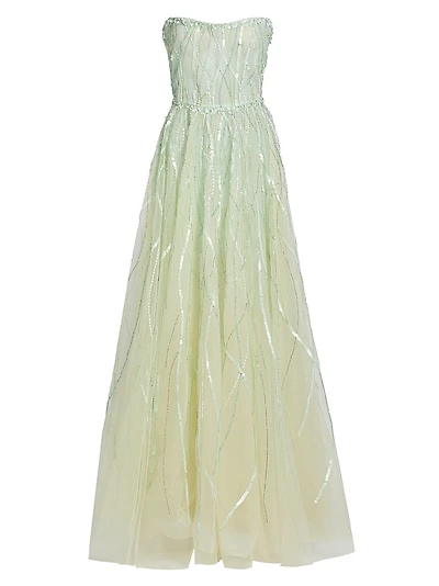 Nancy Sequined Strapless Gown