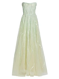 Nancy Sequined Strapless Gown