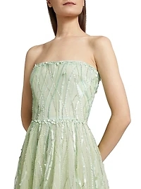 Nancy Sequined Strapless Gown