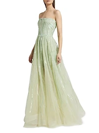 Nancy Sequined Strapless Gown
