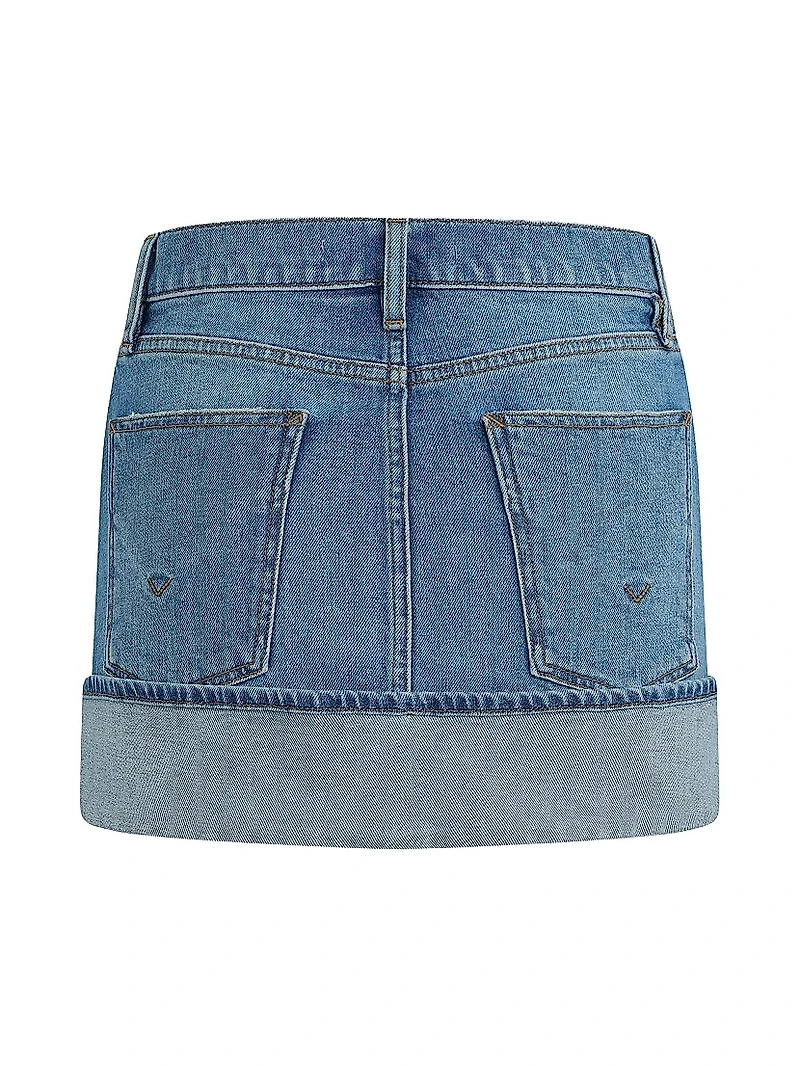 Cuff Denim Miniskirt