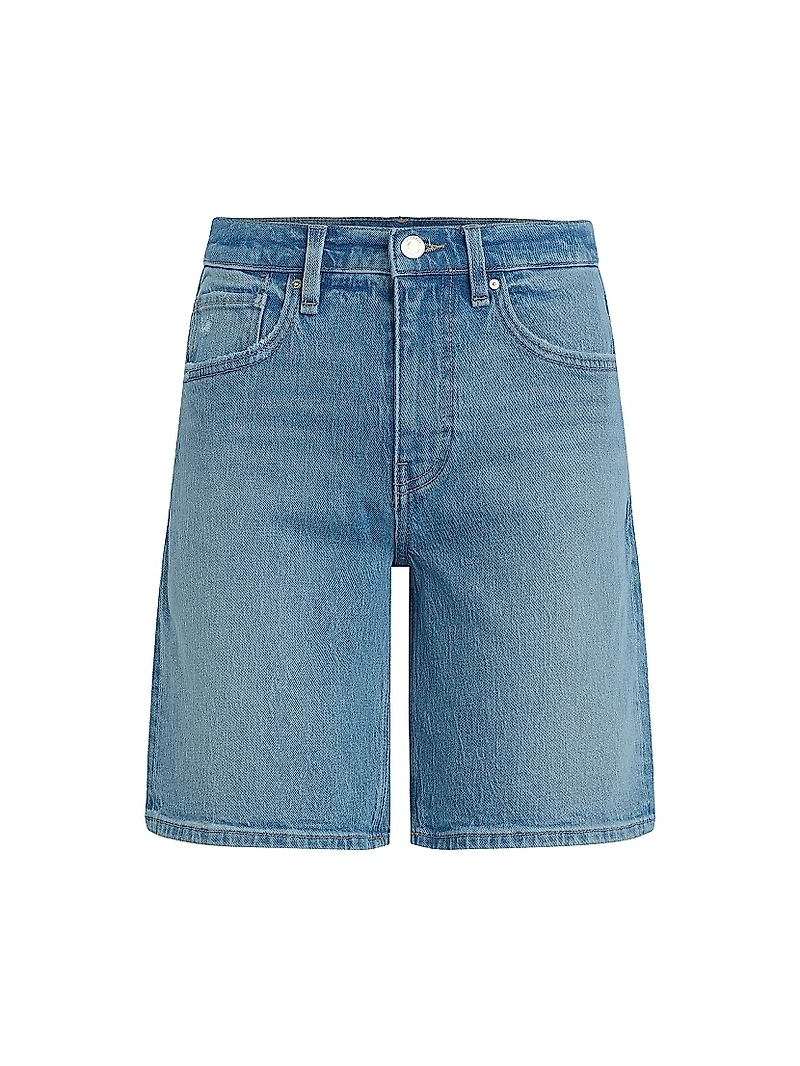 London Low-Rise Long Denim Shorts
