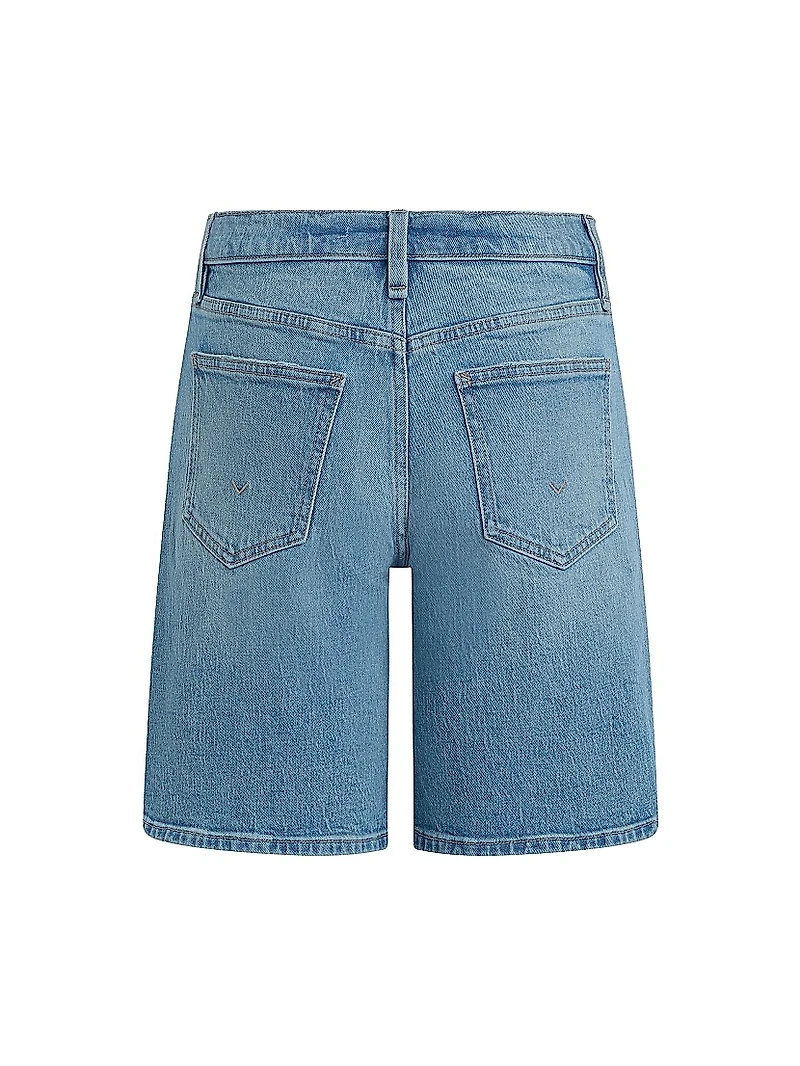 London Low-Rise Long Denim Shorts