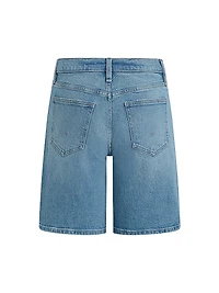 London Low-Rise Long Denim Shorts