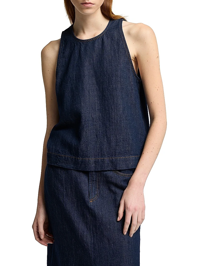 Sleeveless Denim Top
