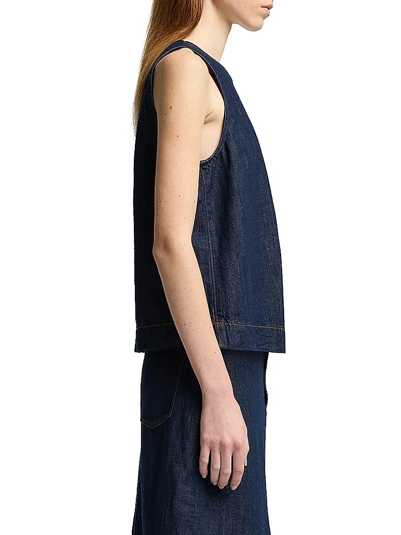Sleeveless Denim Top